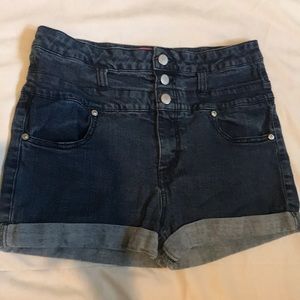 High waisted denim shorts